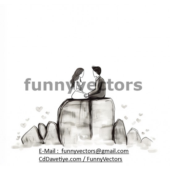 Dreamy romantic illustrations bride and groom illustration 941